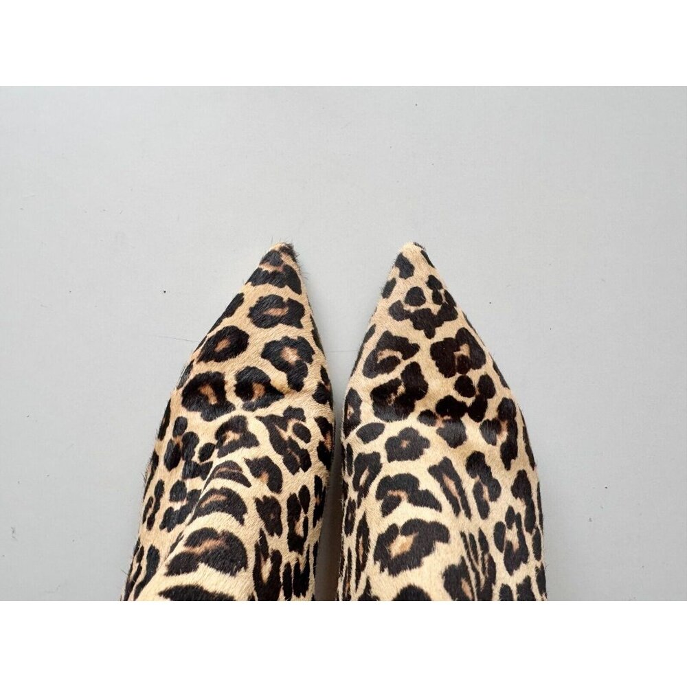 ZARA Leopard Print Calf Hair Leather Block Heel Chelsea Ankle Boots, Size 37 - Picture 5 of 15